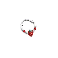 CZ Strawberry Hinged Septum Ring - 16 Gauge