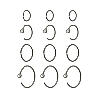 Multi-Pack CZ Black Hoop and Half Hoop Nose Rings 12 Pack