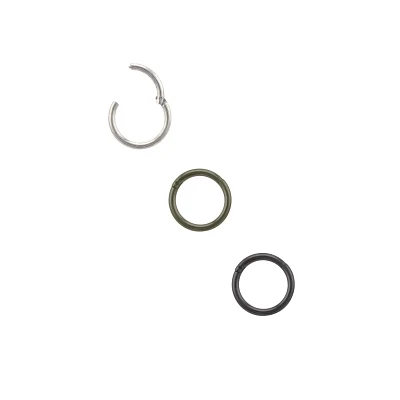 Multi-Pack G23 Titanium Clicker Hoop Rings 3 Pack - 16 Gauge