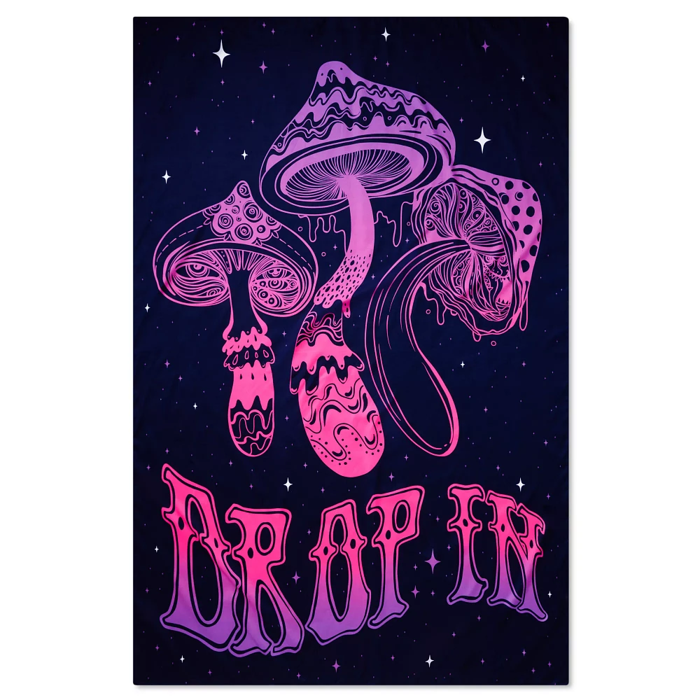 Trippy Drop In Mushroom Tapestry