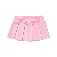 Pink Satin Bow Mini Skirt