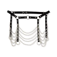 Black Full Chain Adjustable Garter Belt