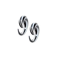 Black and White Stripe Spiral Tapers
