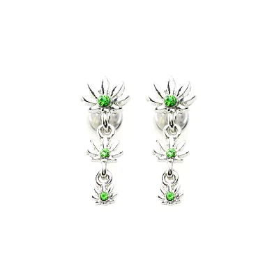 Green CZ Weed Lead Dangle Fake Plugs - 18 Gauge