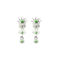 Green CZ Weed Lead Dangle Fake Plugs - 18 Gauge