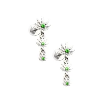Green CZ Weed Lead Dangle Fake Plugs - 18 Gauge