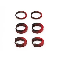 Multi-Pack Red and Black Ombre Huggie Hoop Earrings 3 Pack - 18 Gauge