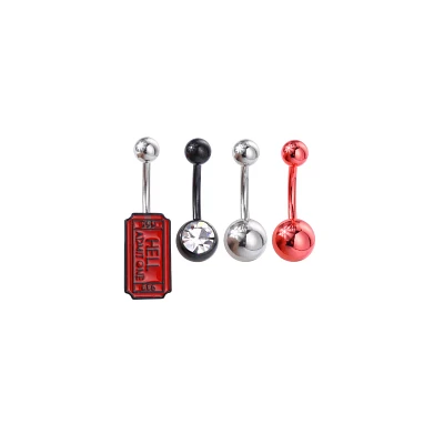 Multi-Pack CZ Ticket to Hell Belly Rings 4 Pack - 14 Gauge