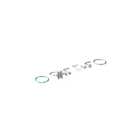 Multi-Pack CZ Heart and Flower Hoops and L-Bend Nose Rings 6 Pack - 20 Gauge