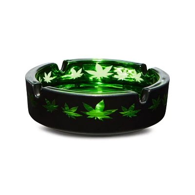 Green Frosted Pot Leaf Ashtray