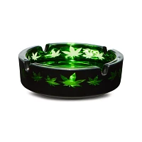 Green Frosted Pot Leaf Ashtray