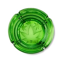 Green Frosted Pot Leaf Ashtray