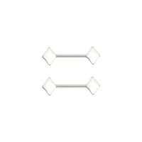Silvertone Diamond Shape Nipple Barbells - 14 Gauge