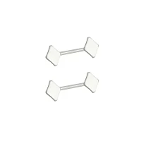 Silvertone Diamond Shape Nipple Barbells - 14 Gauge