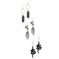 Multi-Pack Celestial Snake and Wing Dangle Earrings - 3 Pair