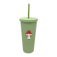 Green Textured Mushroom Cup with Straw - 24 oz.