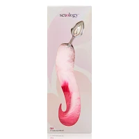 Pink Ombre Fox Tail Metal Butt Plug - 18.5 Inch