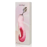 Pink Ombre Fox Tail Metal Butt Plug - 18.5 Inch