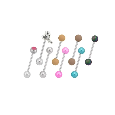 Multi-Pack Cum Here Heart and Multi-Color Barbells 8 Pack - 14 Gauge