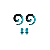Multi-Pack Teal and Black Ombre Spirals Plugs - 2 Pair