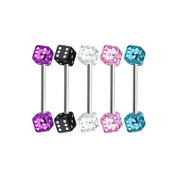 Multi-Pack Acrylic Dice Barbells 5 Pack - 14 Gauge
