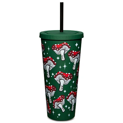 Green Mushroom Cup with Straw - 24 oz.
