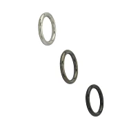 Multi-Pack Black and Gray Clicker Septum Rings 3 Pack - 16 Gauge