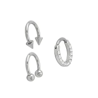 Horseshoe Clicker Septum Ring 3 Pack - 16 Gauge