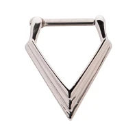 Silvertone Triangle Septum Ring