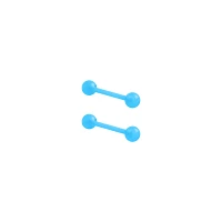 Glow in the Dark Blue Bioflex Nipple Barbells - 14 Gauge
