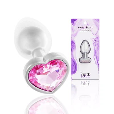 Sweet Heart Metal Butt Plug 3 Inch - Hott Love