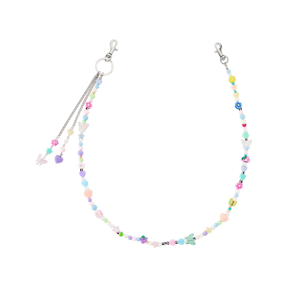 Cute Butterfly and Flower Beaded Wallet Chain