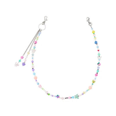 Cute Butterfly and Flower Beaded Wallet Chain
