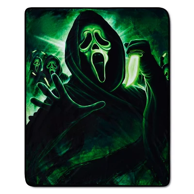 Green Ghost Face Fleece Blanket