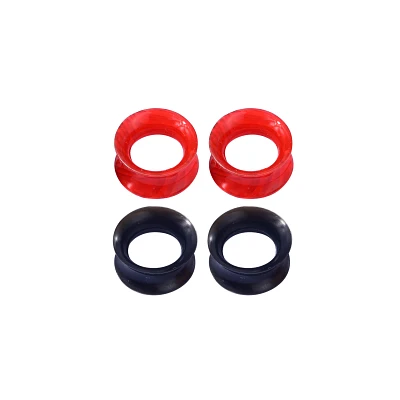 Multi-Pack Red and Black Tunnel Plugs - 4 Pack