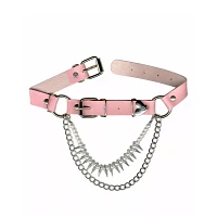 Pink Spike Chain Choker Necklace