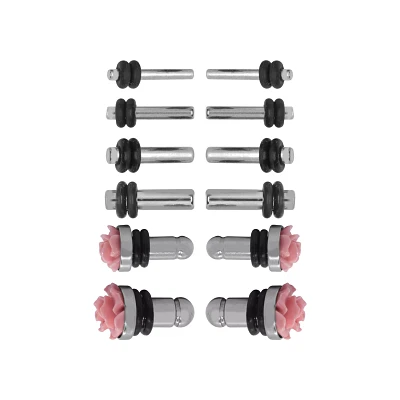 Multi-Pack Pink Rose Plug Set - 6 Pair