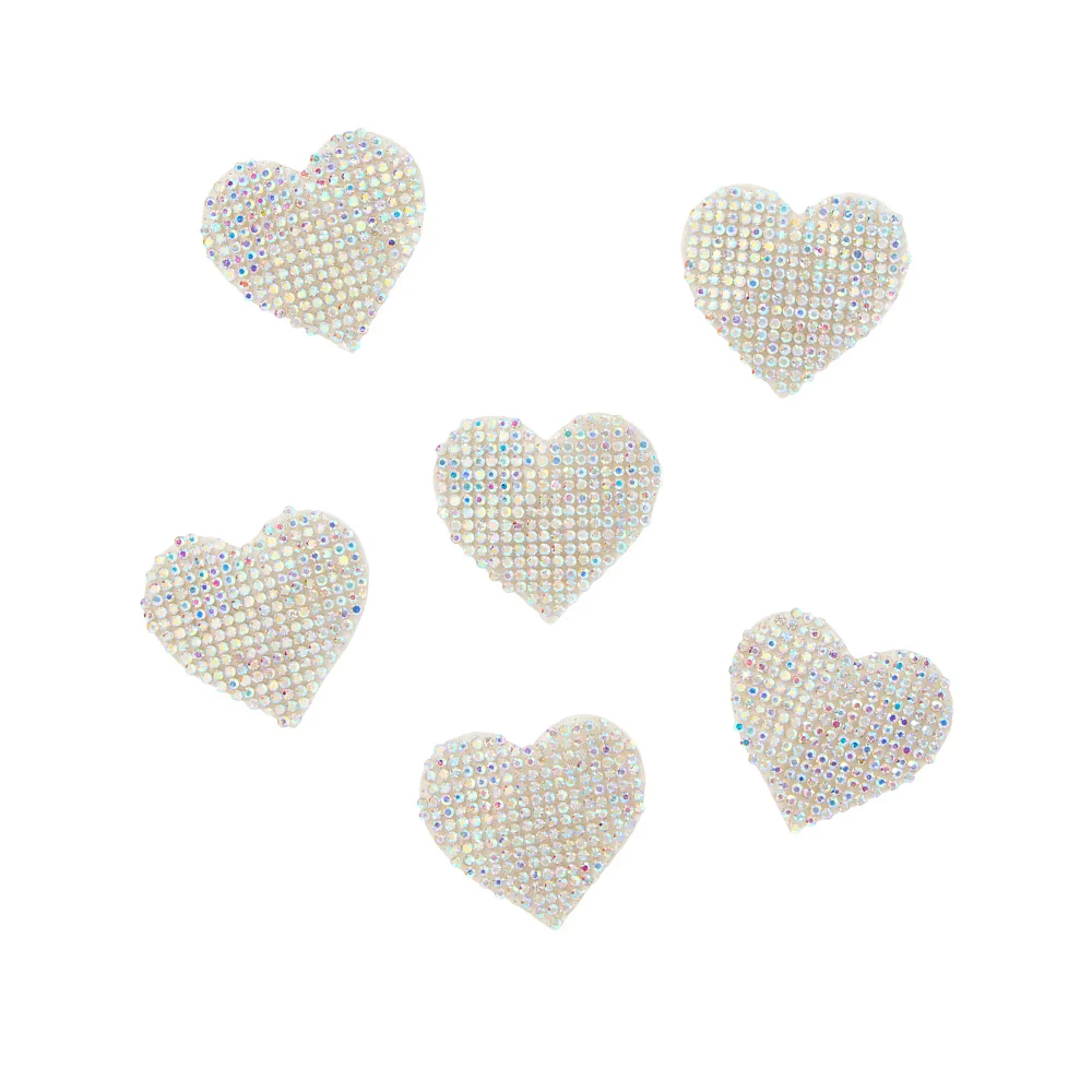 Multi-Pack Rhinestone Heart Body Stickers - 6 Pack