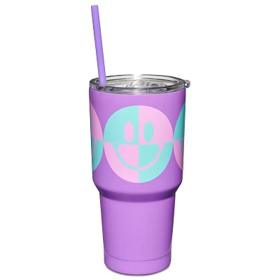 Smile Block Travel Tumbler with Straw - 30 oz.