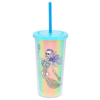 Skeleton Mermaid Cup with Straw - 20 oz.