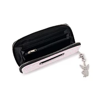 Pink and White Playboy Zip Wallet