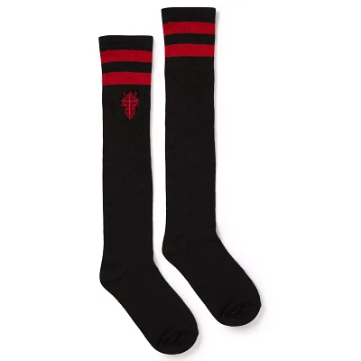 Black and Red Cross Knee High Socks