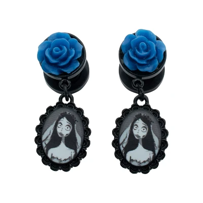 Blue Rose Emily Corpse Bride Plugs
