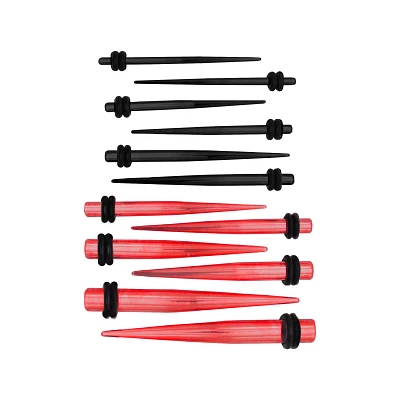 Red and Black Tapers - 6 Pair