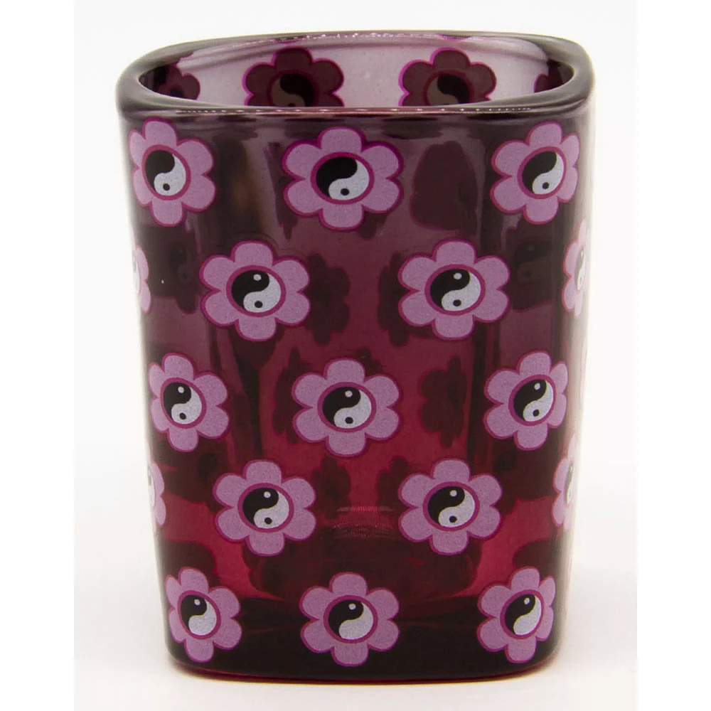 Yin Yang Flower Square Shot Glass - 2 oz.