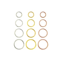 Multi-Pack CZ Hoop Nose Rings 12 Pack - 22 Gauge