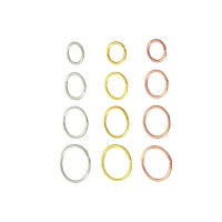 Multi-Pack CZ Hoop Nose Rings 12 Pack - 22 Gauge