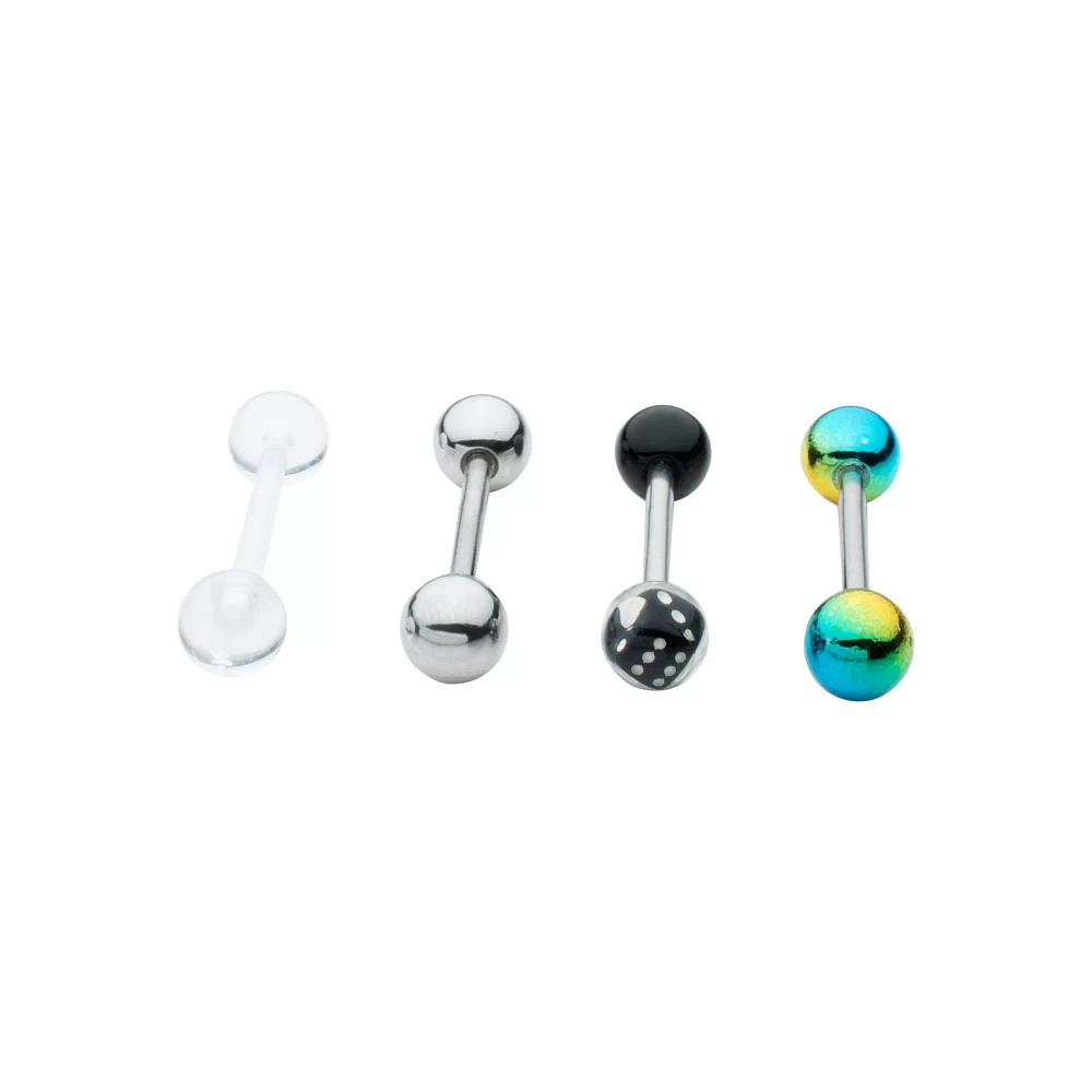 Multi-Pack Dice and Multi-Color Barbells 4 Pack - 14 Gauge