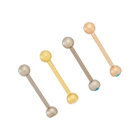 Multi-Pack CZ Titanium Internally Threaded Barbells 4 Pack - 14 Gauge
