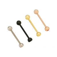 Multi-Pack Round CZ Titanium Internally Threaded Barbells 4 Pack - 14 Gauge